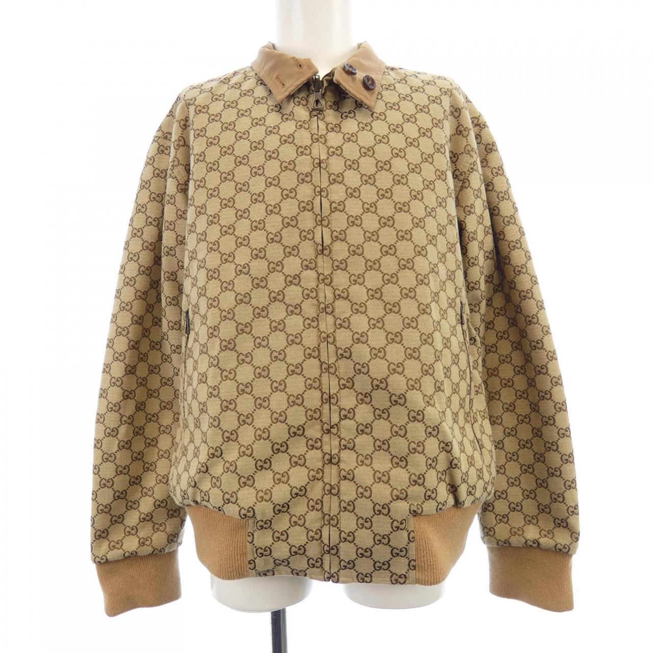 グッチ GUCCI レザー&GGキャンバス リバーシブルジャケット 717009 Z8A57 ブルゾン