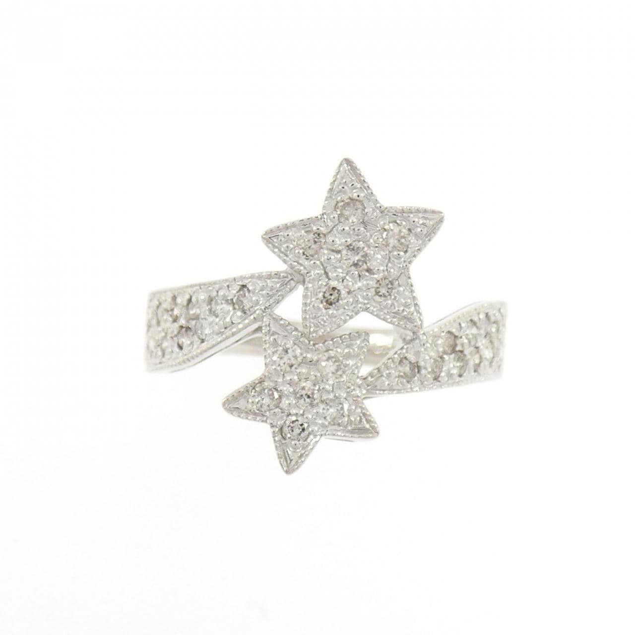 K18WG スター ダイヤモンド リング 0.50CT