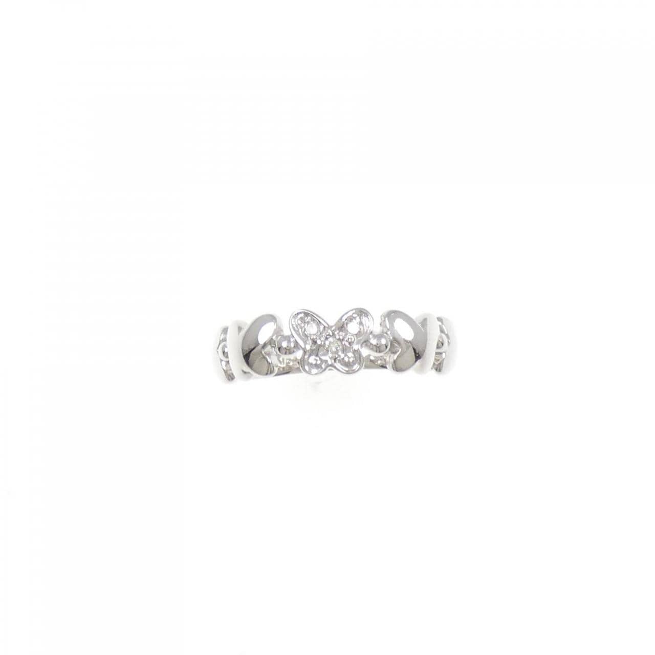 K18WG Diamond Pinky Ring 0.02CT