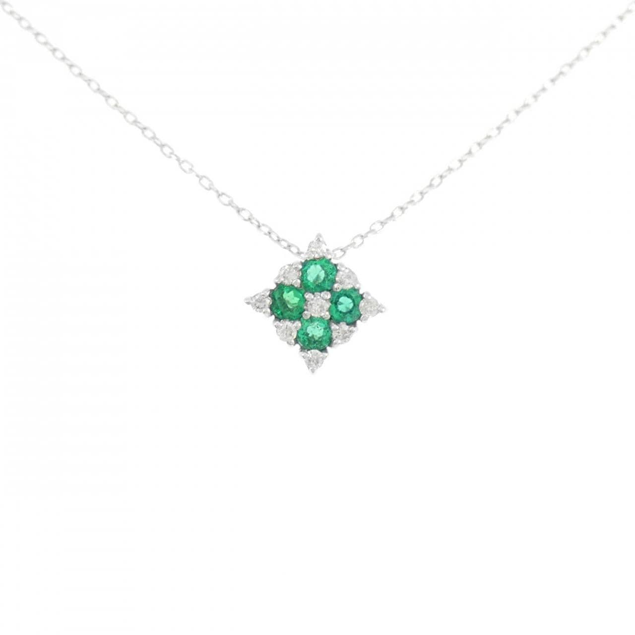 K18WG Emerald Necklace 0.25CT