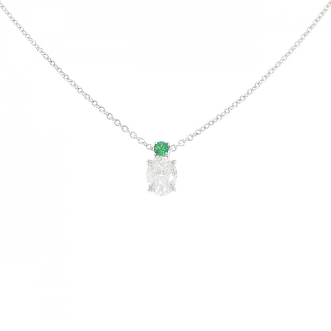 PT900/PT850 ダイヤモンド ネックレス 1.004CT F VS1 オーバルカット