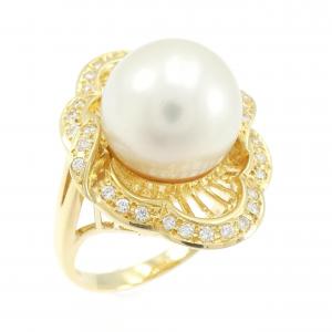 K18YG 白蝶パール リング 11.4mm