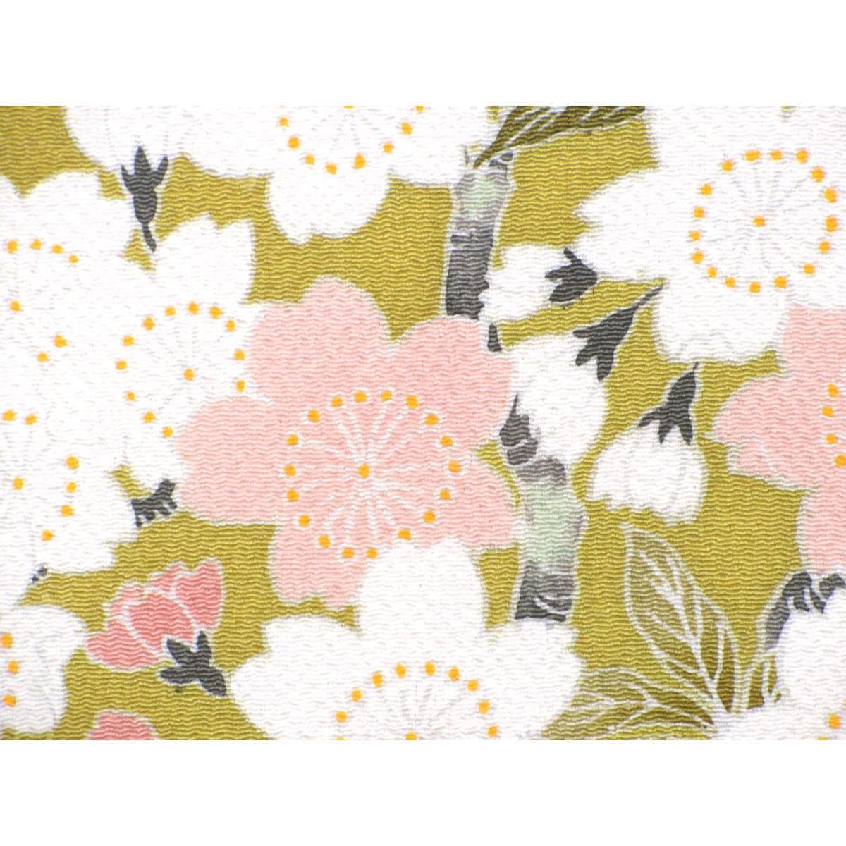 【未使用品】名古屋帯　ちりめん染帯　友禅加工