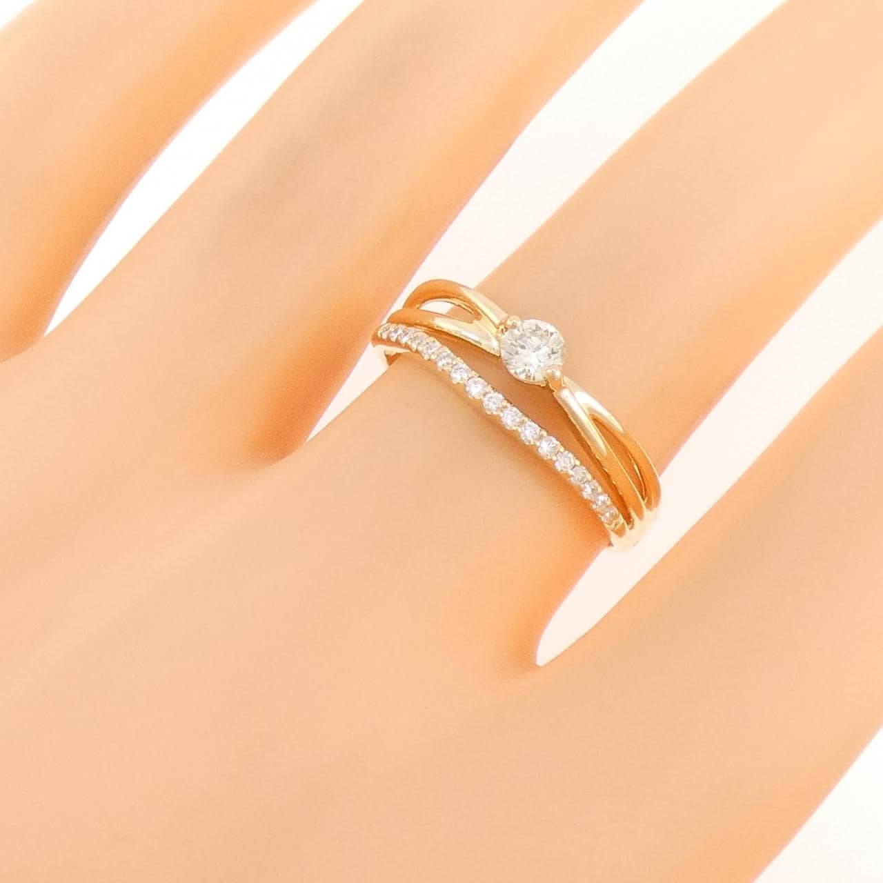 K18YG ダイヤモンド リング 0.187CT
