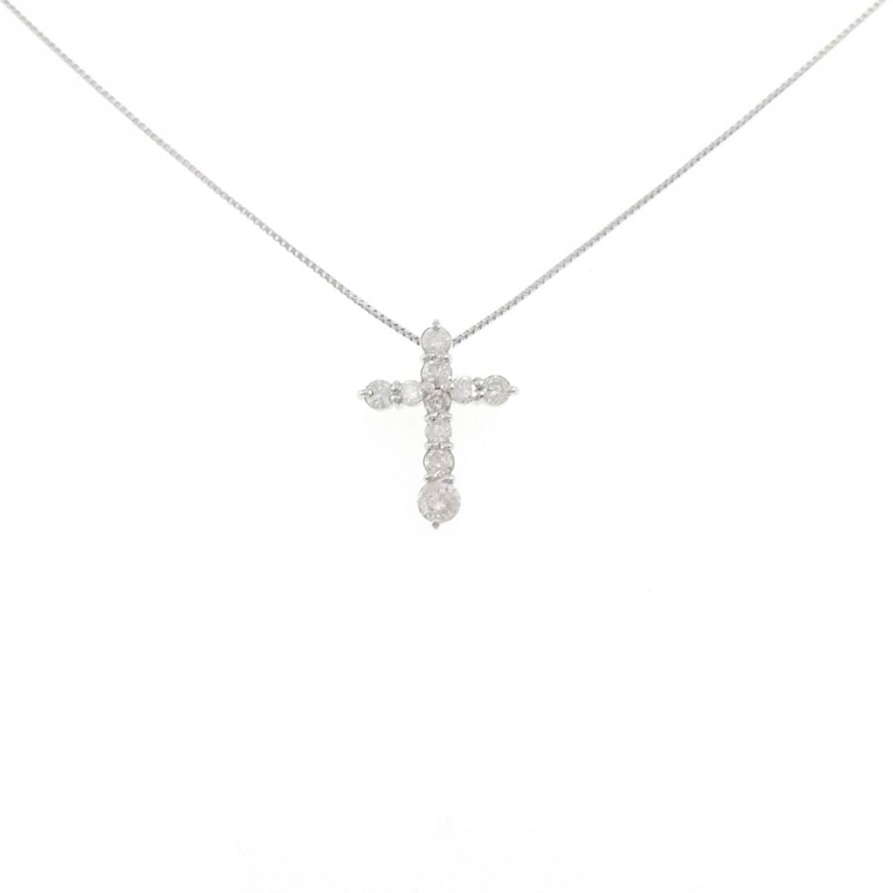 PT900/PT850 クロス ダイヤモンド ネックレス 0.50CT