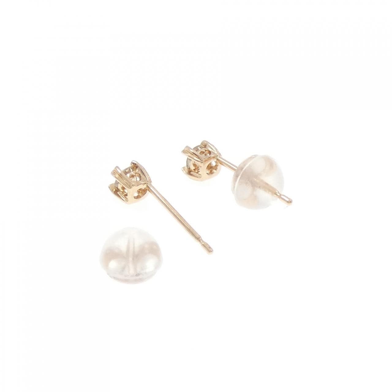 K18PG ソリティア ダイヤモンド ピアス 0.20CT