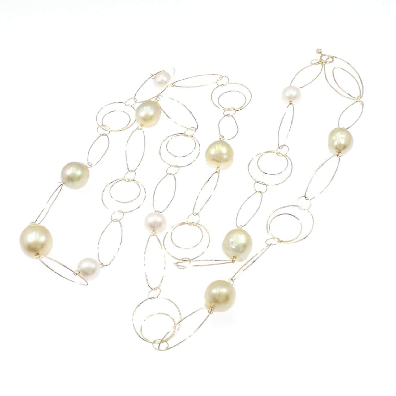 K18YG 白蝶パール ネックレス