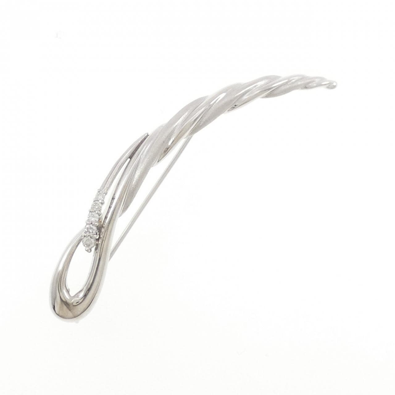 PT900 ダイヤモンド ブローチ 0.12CT