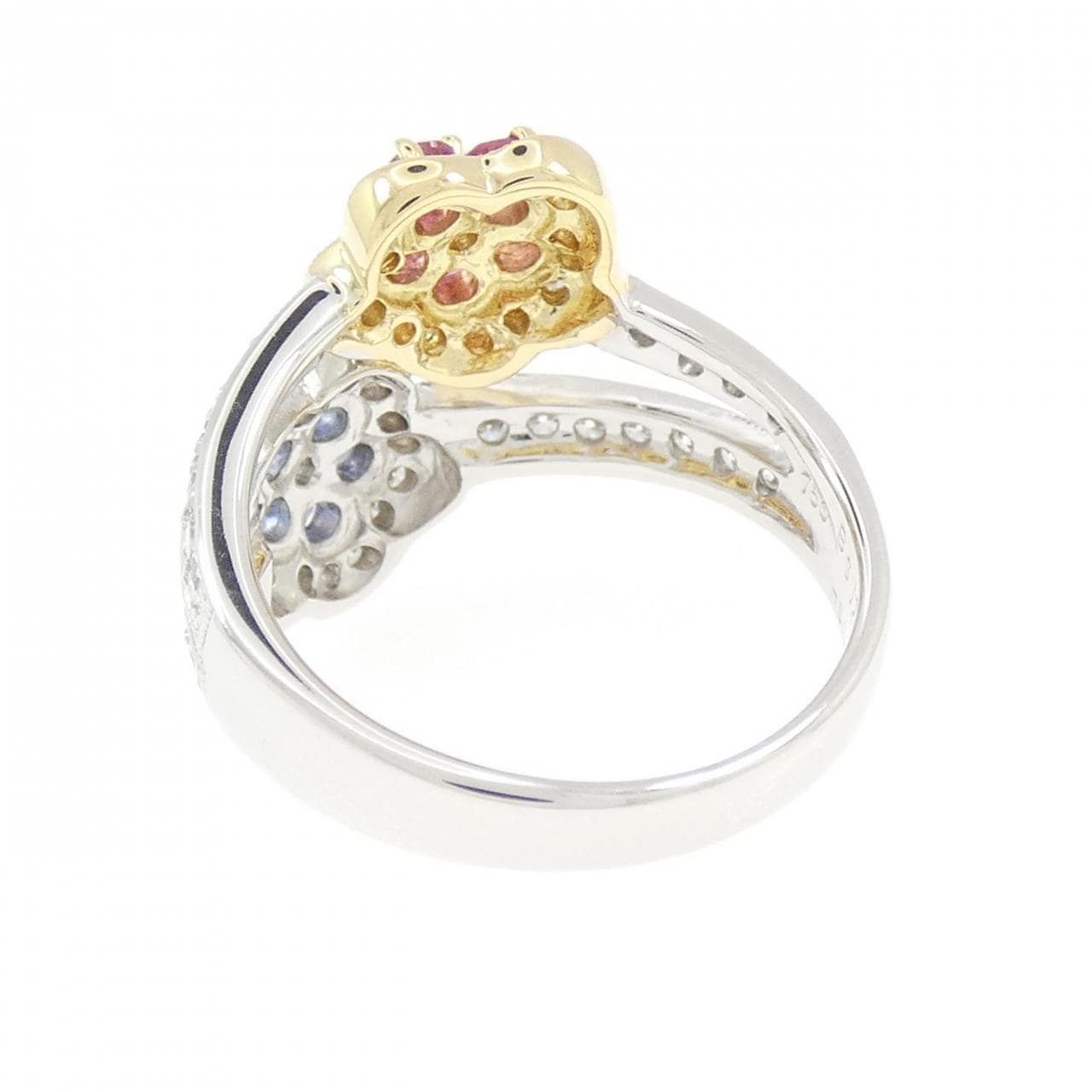 750WG/750YG フラワー サファイヤ リング 0.59CT