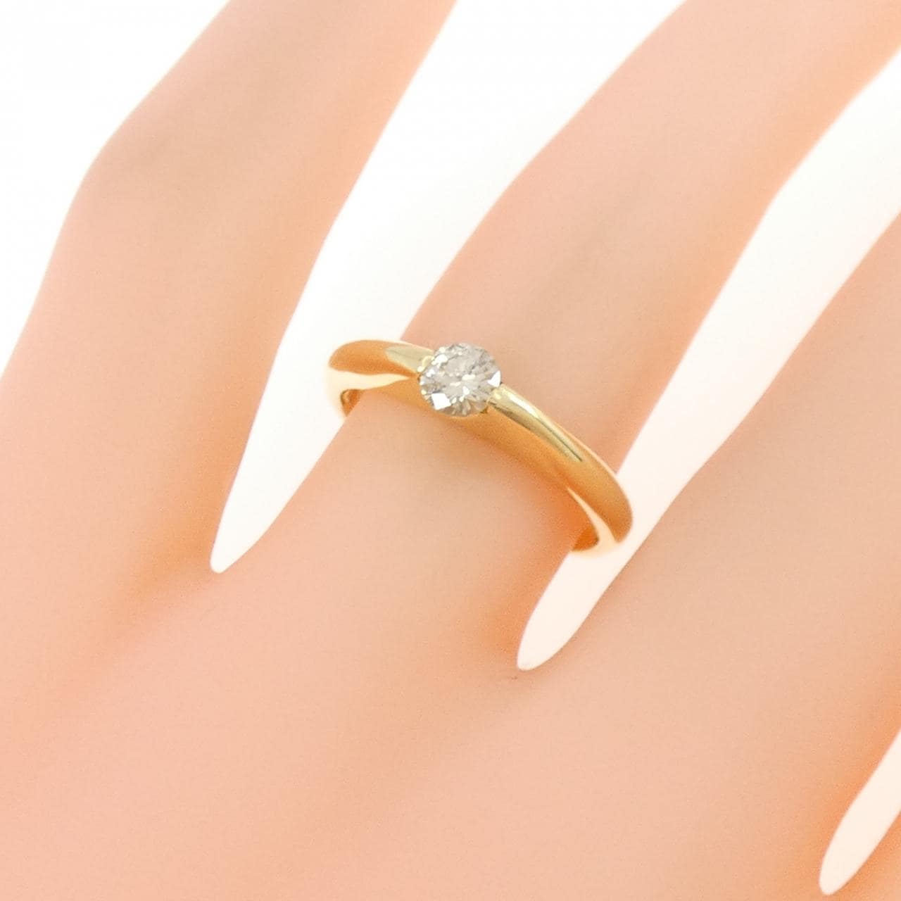 K18YG ソリティア ダイヤモンド リング 0.230CT