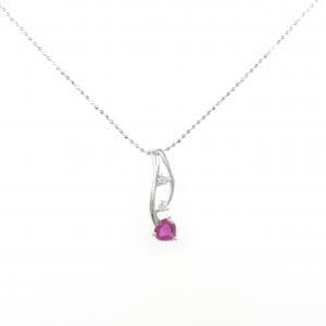 K18WG ルビー ネックレス 0.25CT