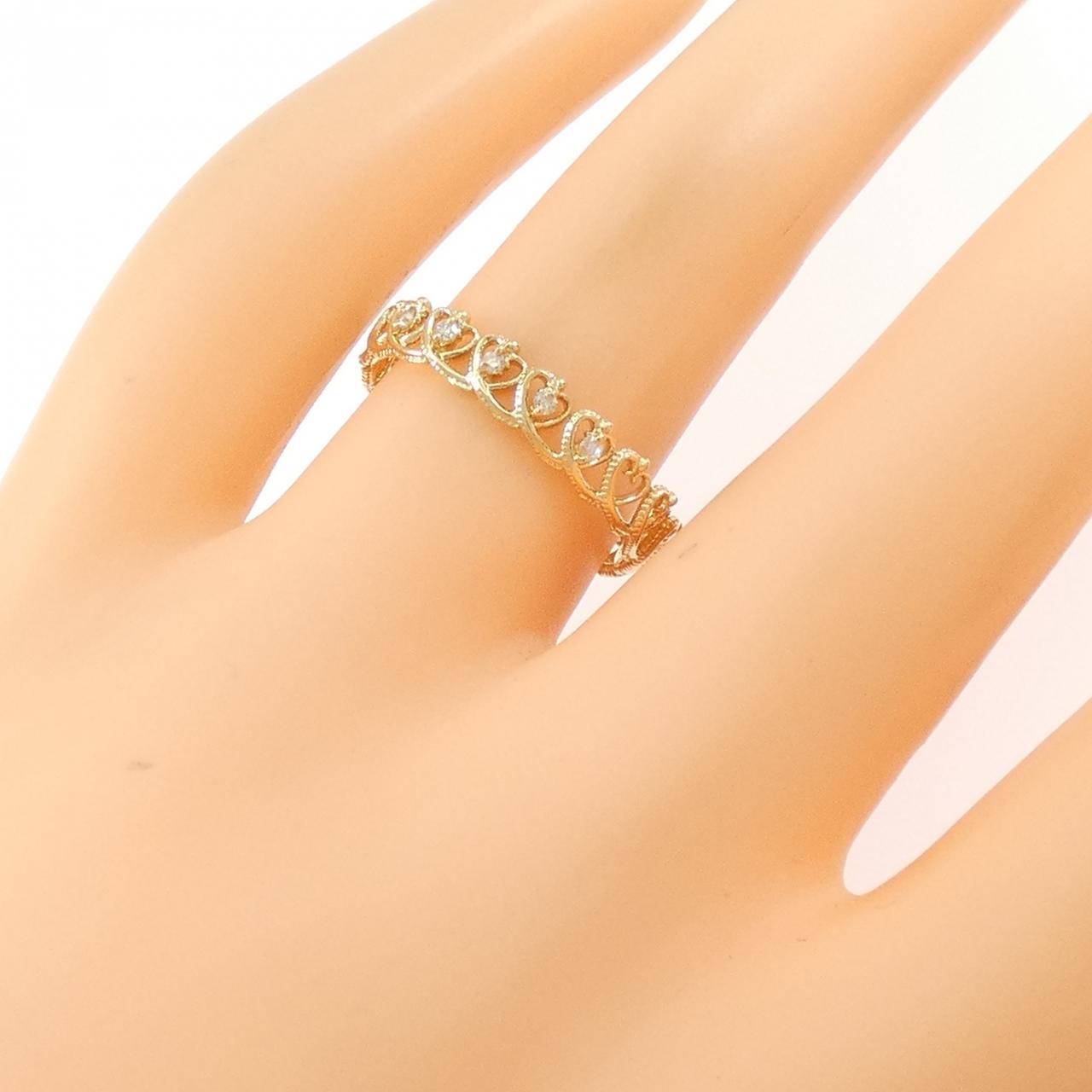 K18YG ハート ダイヤモンド リング 0.05CT