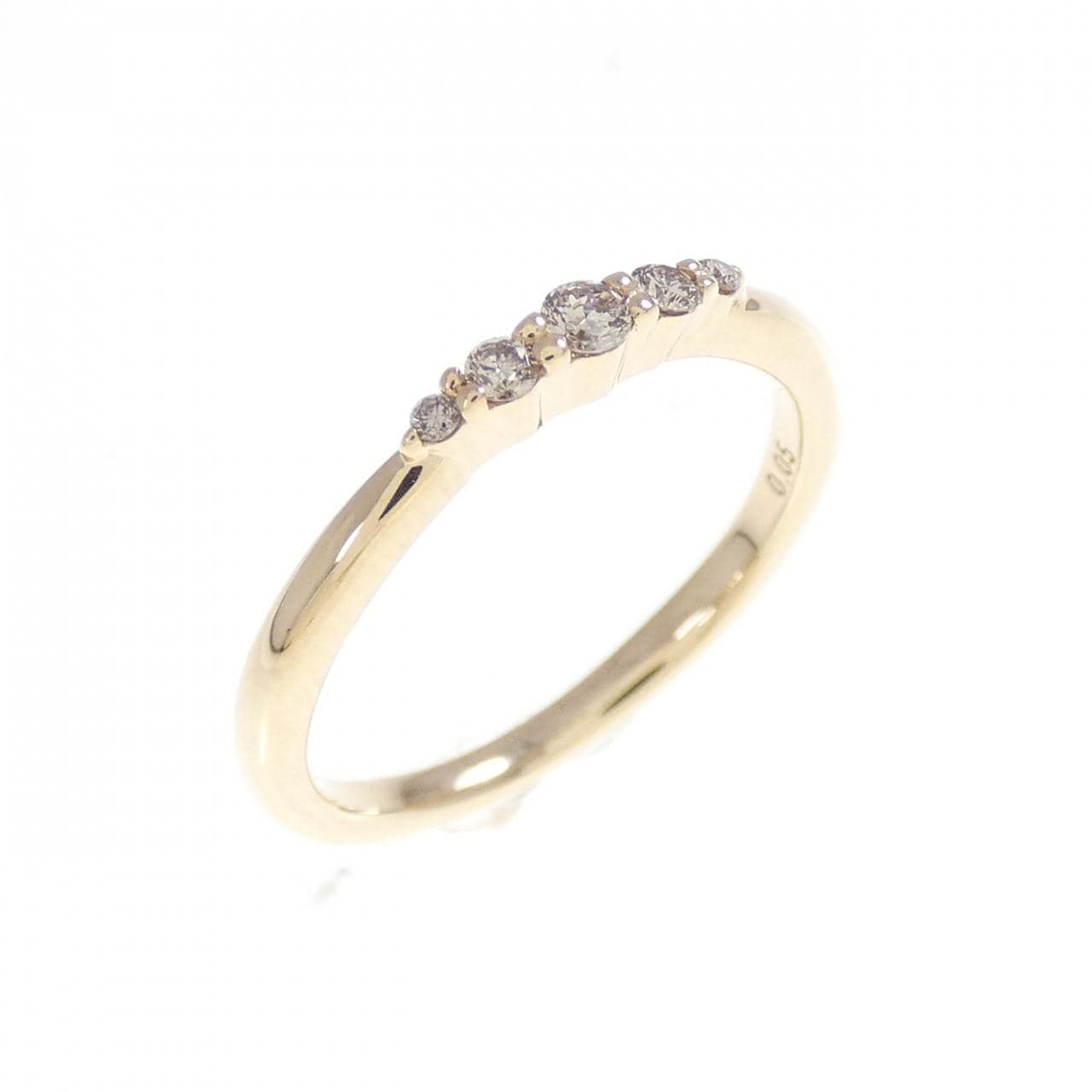 K10PG ダイヤモンド ピンキーリング 0.05CT