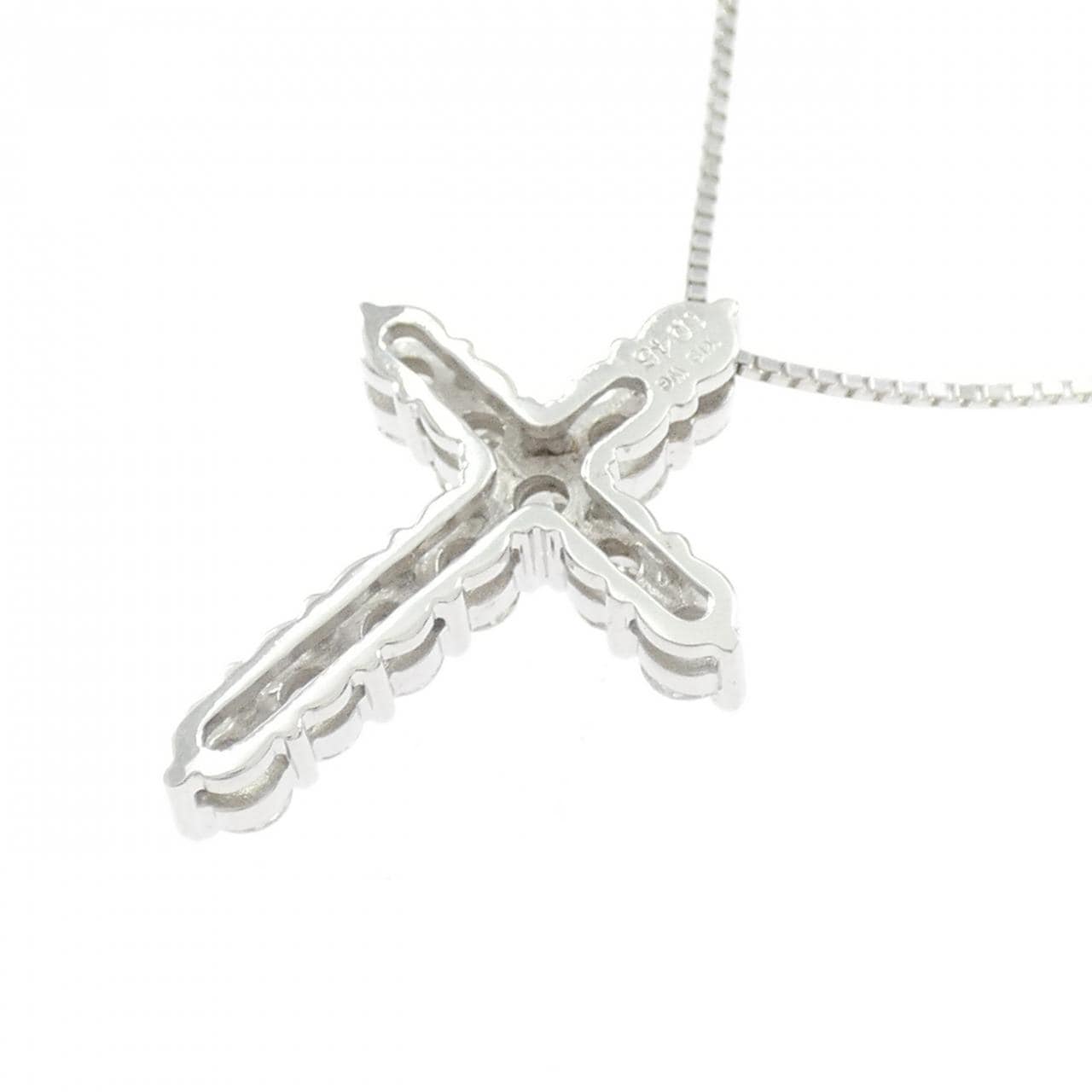 K18WG クロス ダイヤモンド ネックレス 1.045CT