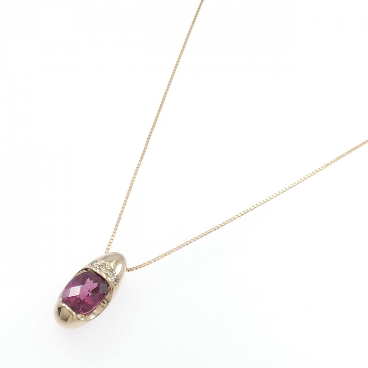 K18PG ガーネット ネックレス 2.16CT