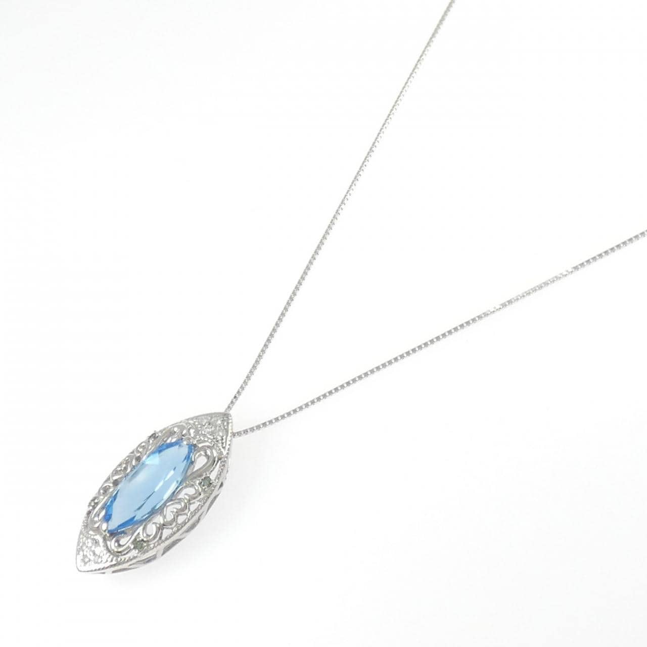 K18WG ブルートパーズ ネックレス 4.30CT