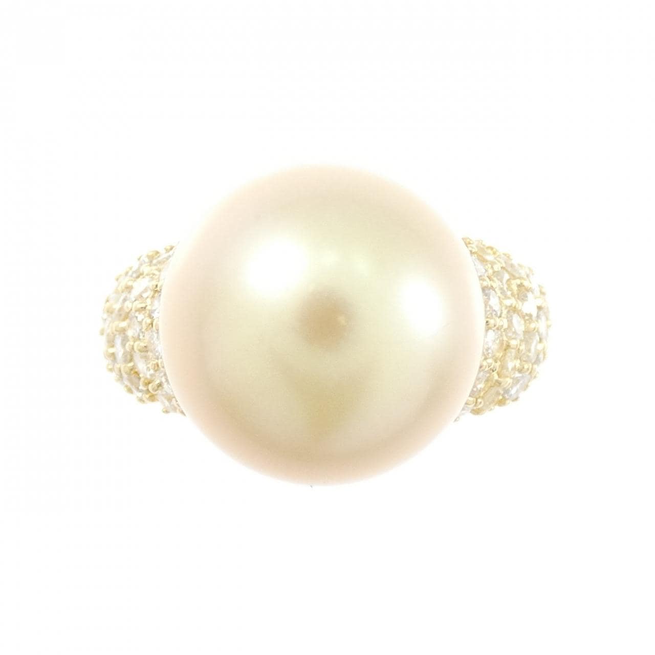K18YG 白蝶パール リング 12.8mm