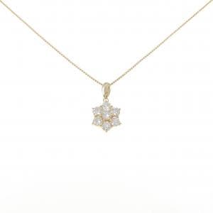 K18YG フラワー ダイヤモンド ネックレス 1.05CT