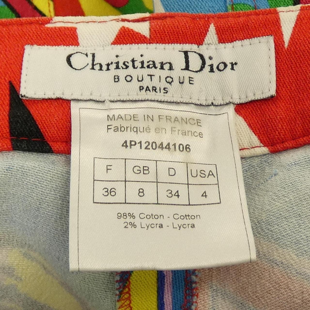 クリスチャンディオール CHRISTIAN DIOR ラスタマニア RASTA MANIA 4P12044106 パンツ