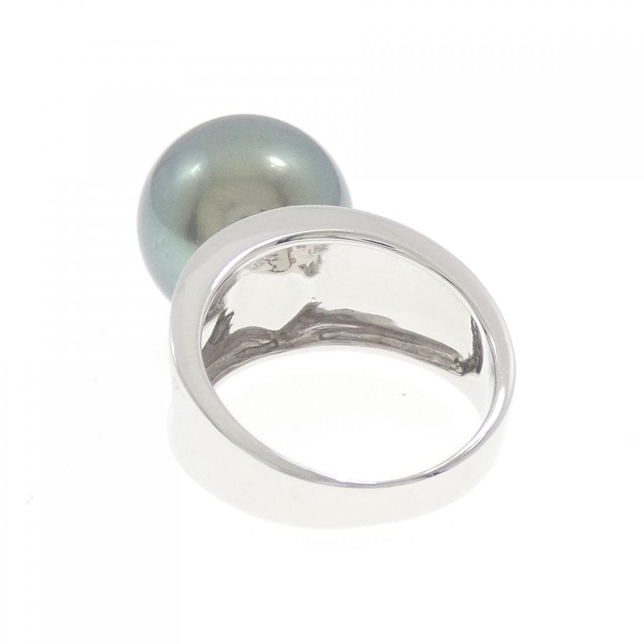 K18WG 黒蝶パール リング 14.8mm