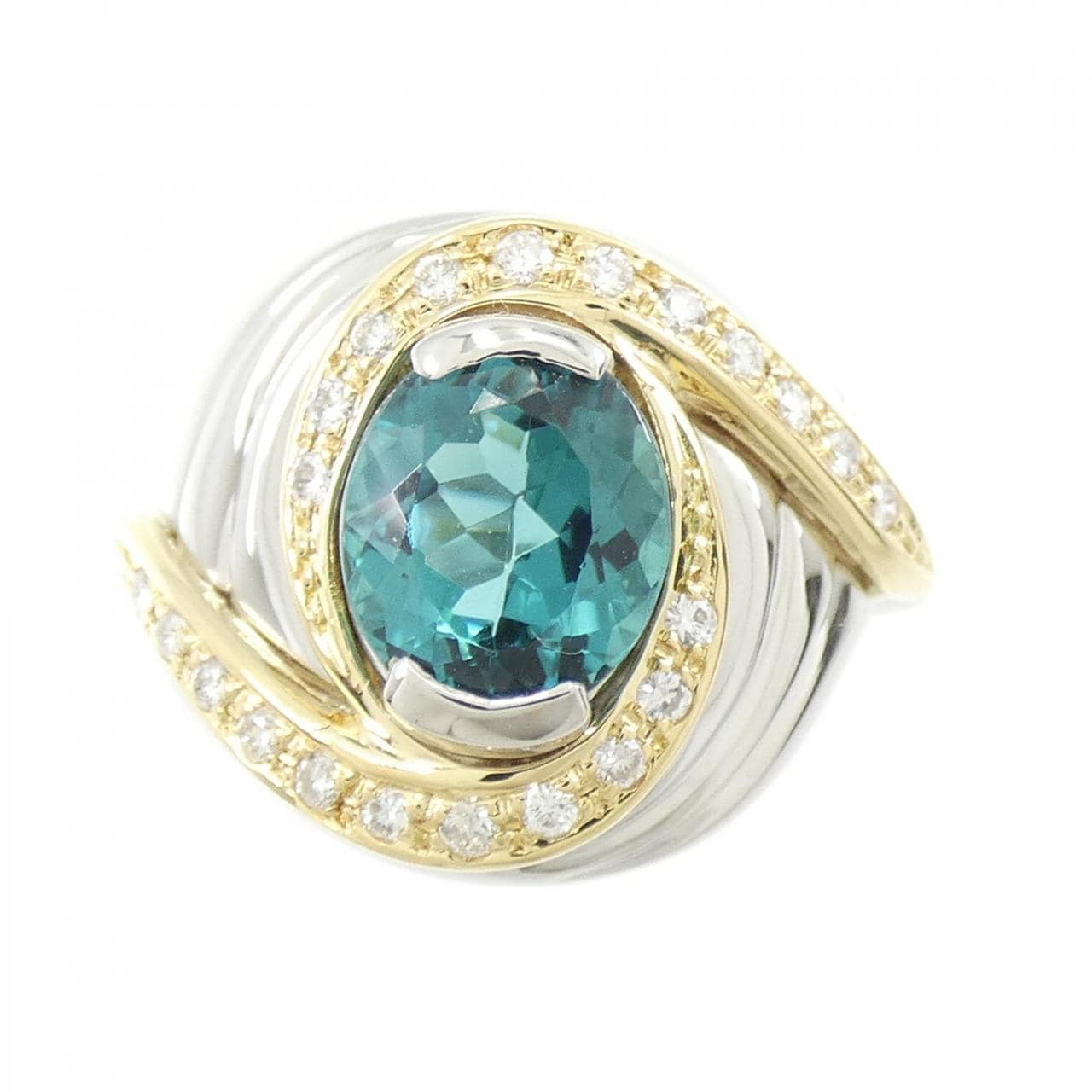 PT900/K18YG Tourmaline Ring 1.66CT