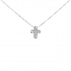K18WG クロス ダイヤモンド ネックレス 0.03CT