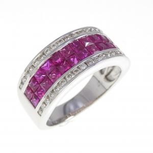 K18WG ルビー リング 1.64CT