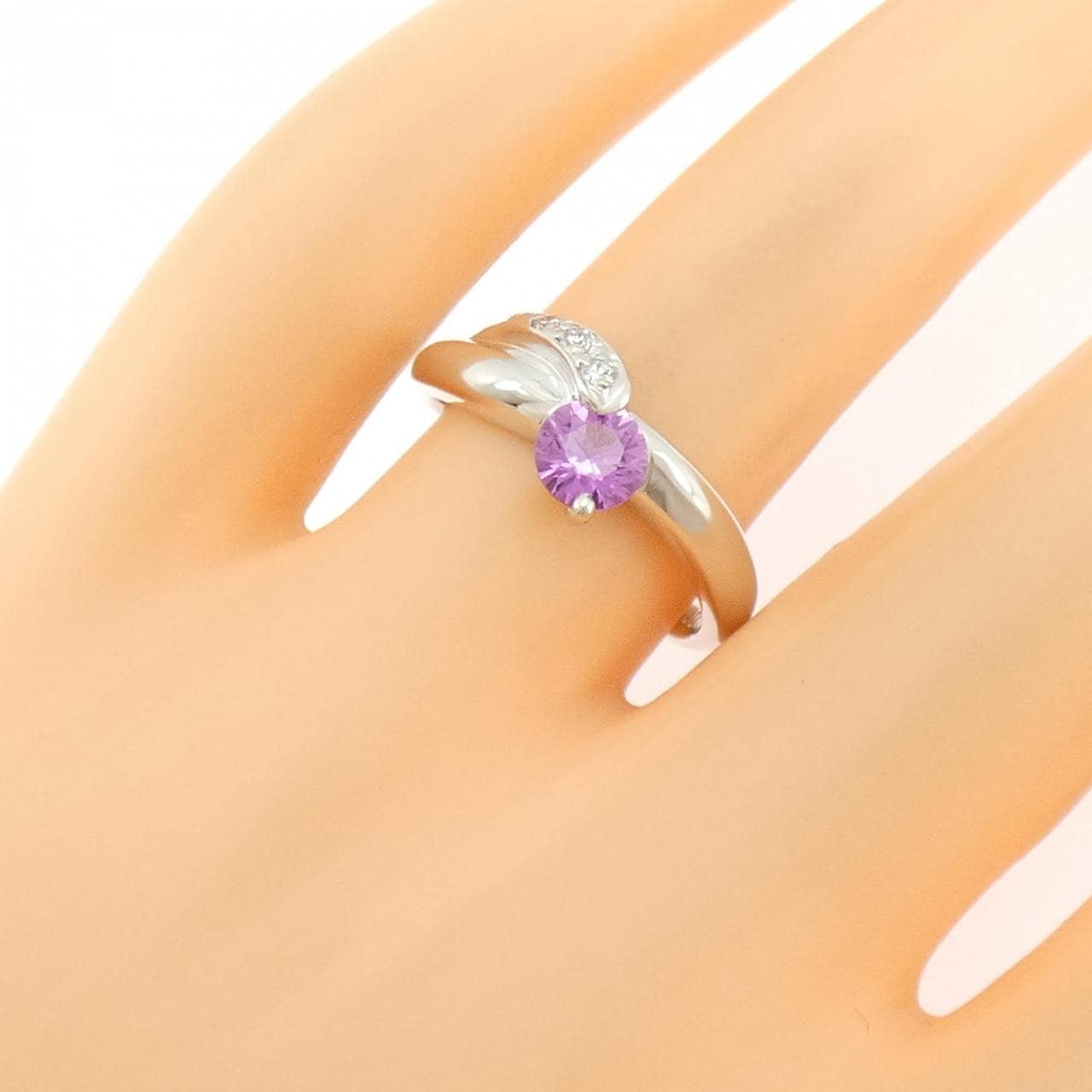 K18WG サファイヤ リング 0.48CT