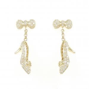 K18YG リボン×シューズ ダイヤモンド ピアス 1.96CT