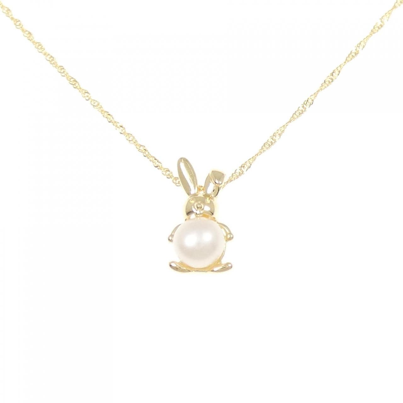 K18YG ラビット 淡水パール ネックレス