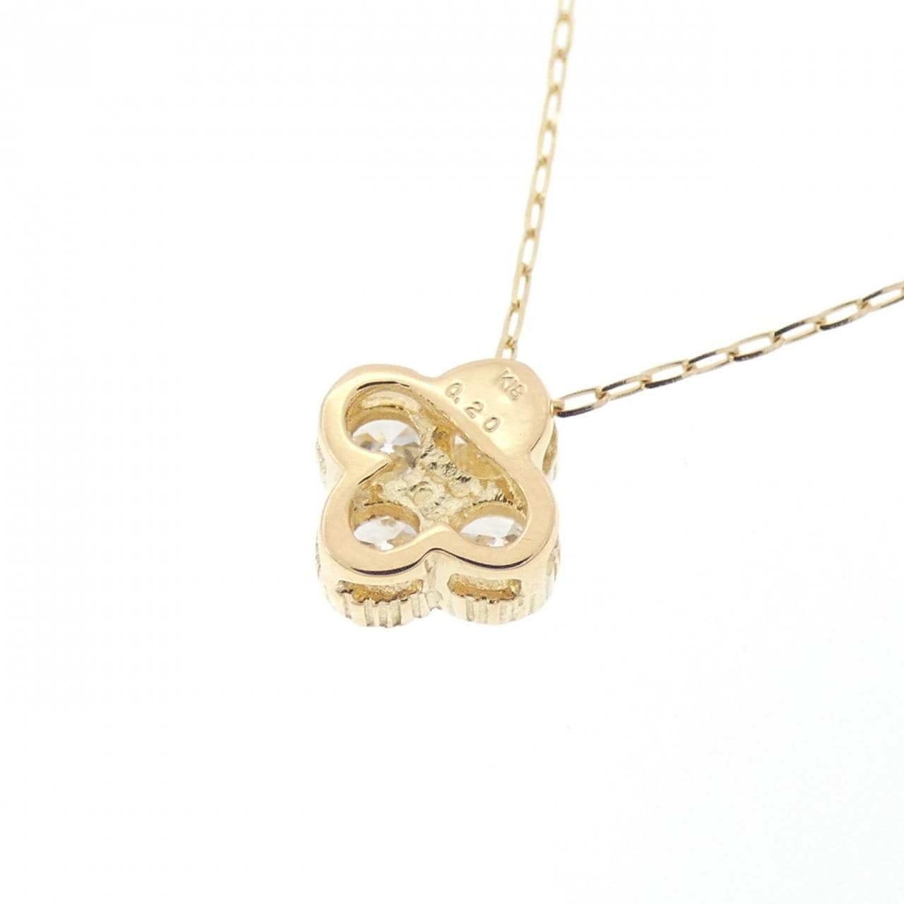 【新品】K18YG フラワー ダイヤモンド ネックレス 0.20CT