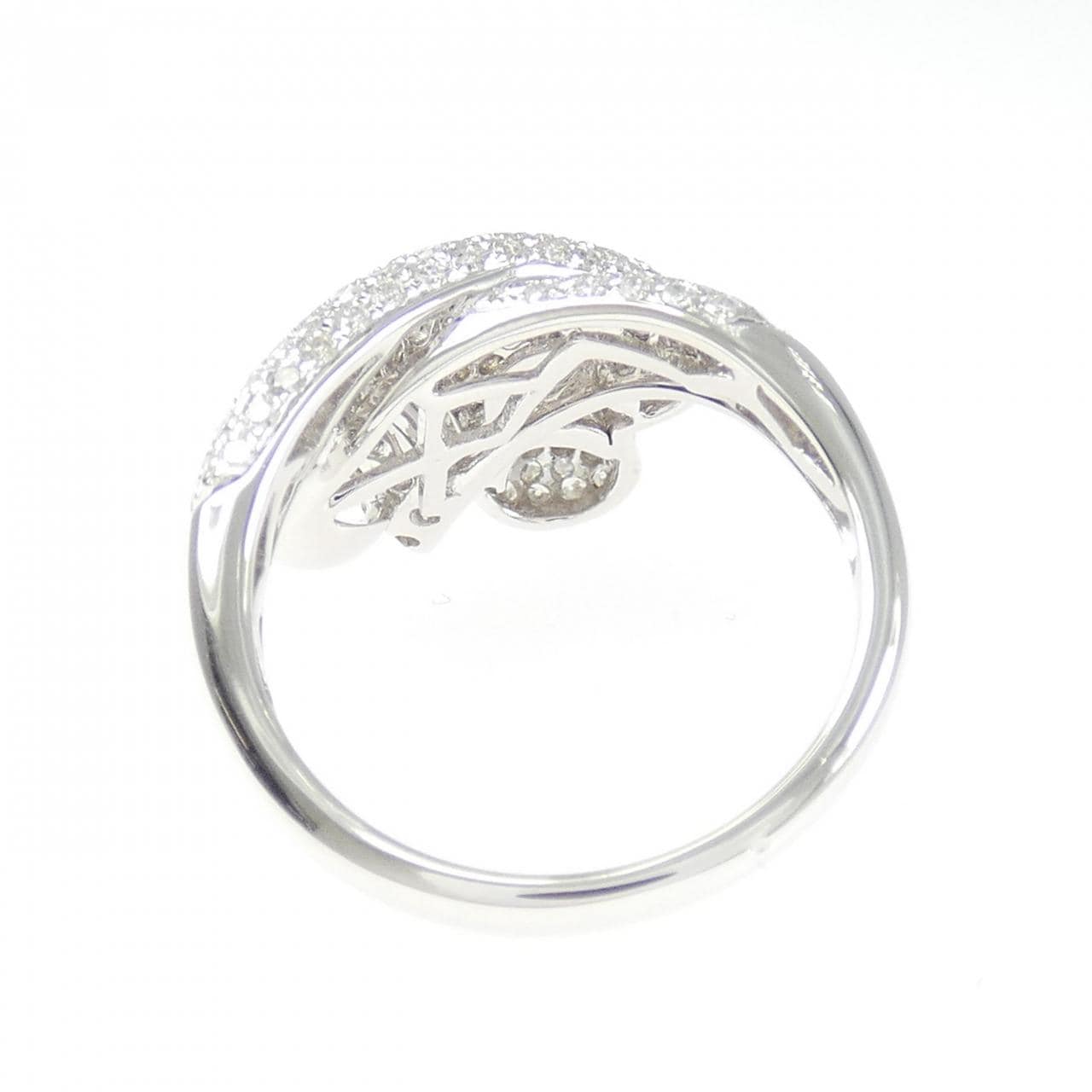 K18WG パヴェ ハート ダイヤモンド リング 1.00CT