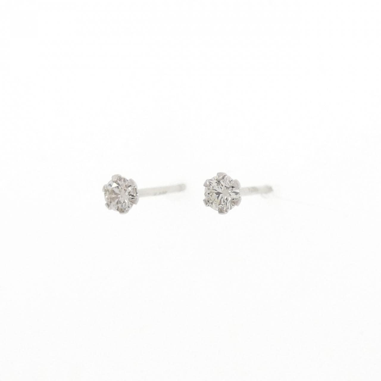 PT900 ソリティア ダイヤモンド ピアス 0.1CT