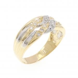K18YG/PT900 ダイヤモンド リング 0.18CT