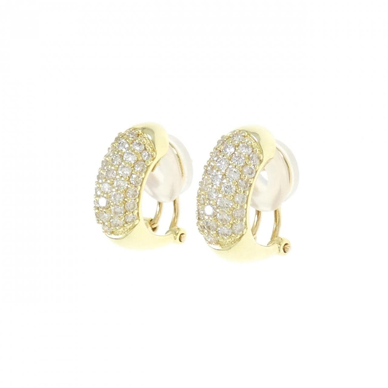 K18YG Pave Diamond Earrings/Earrings 1.00CT