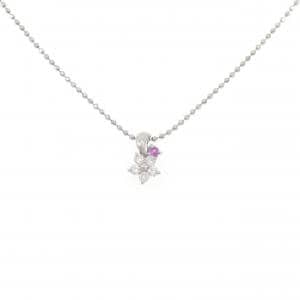 PT900/PT850 フラワー サファイヤ ネックレス