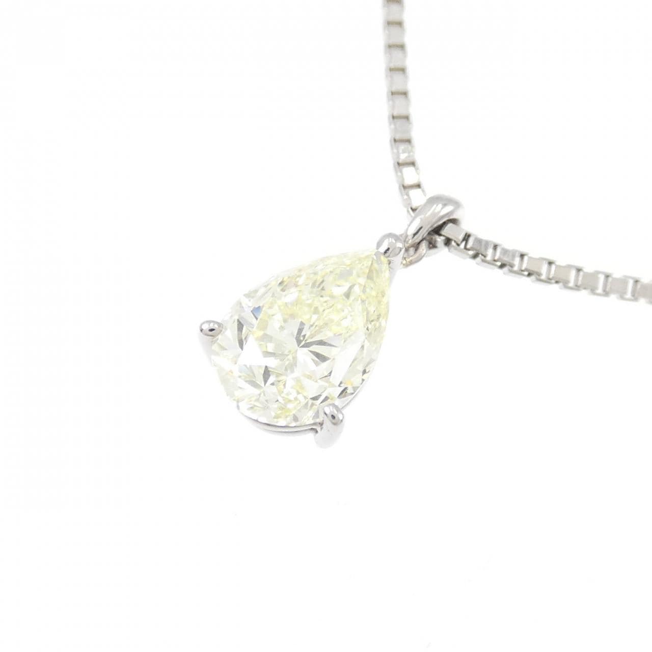 PT900/PT850 ダイヤモンド ネックレス 1.082CT LY VS1 ペアシェイプ