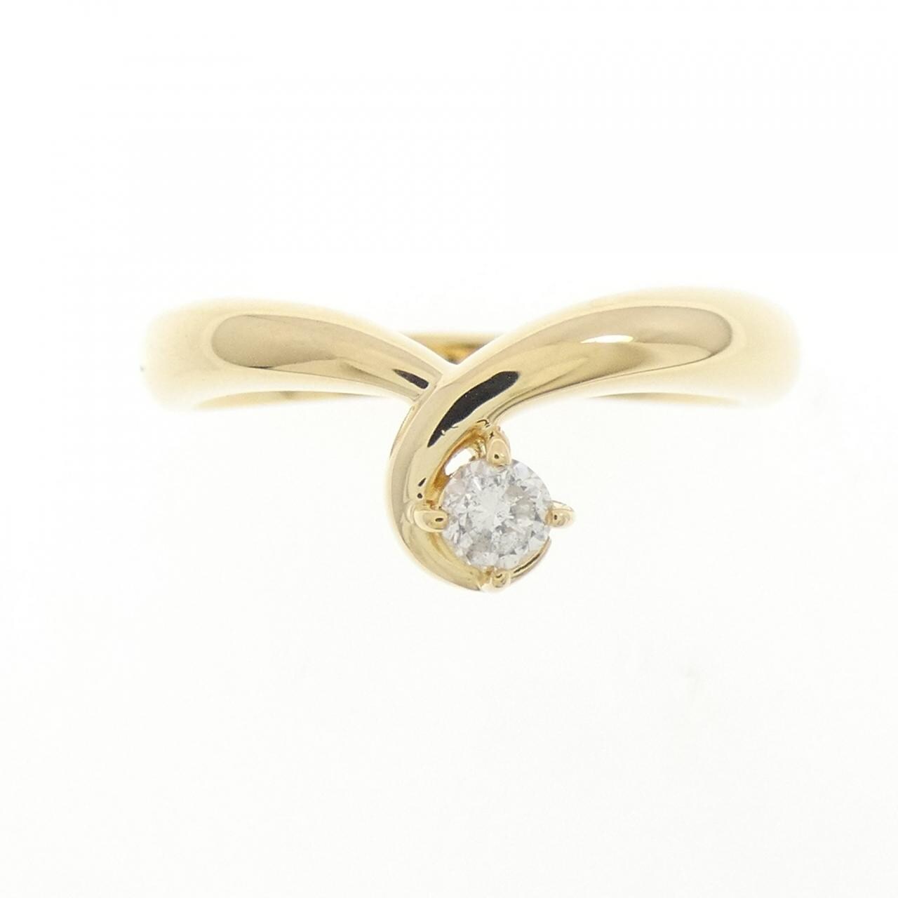 K18YG ソリティア ダイヤモンド リング 0.12CT
