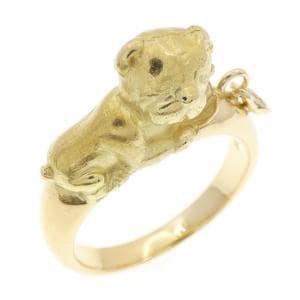 K18YG ドッグ ダイヤモンド リング 0.02CT