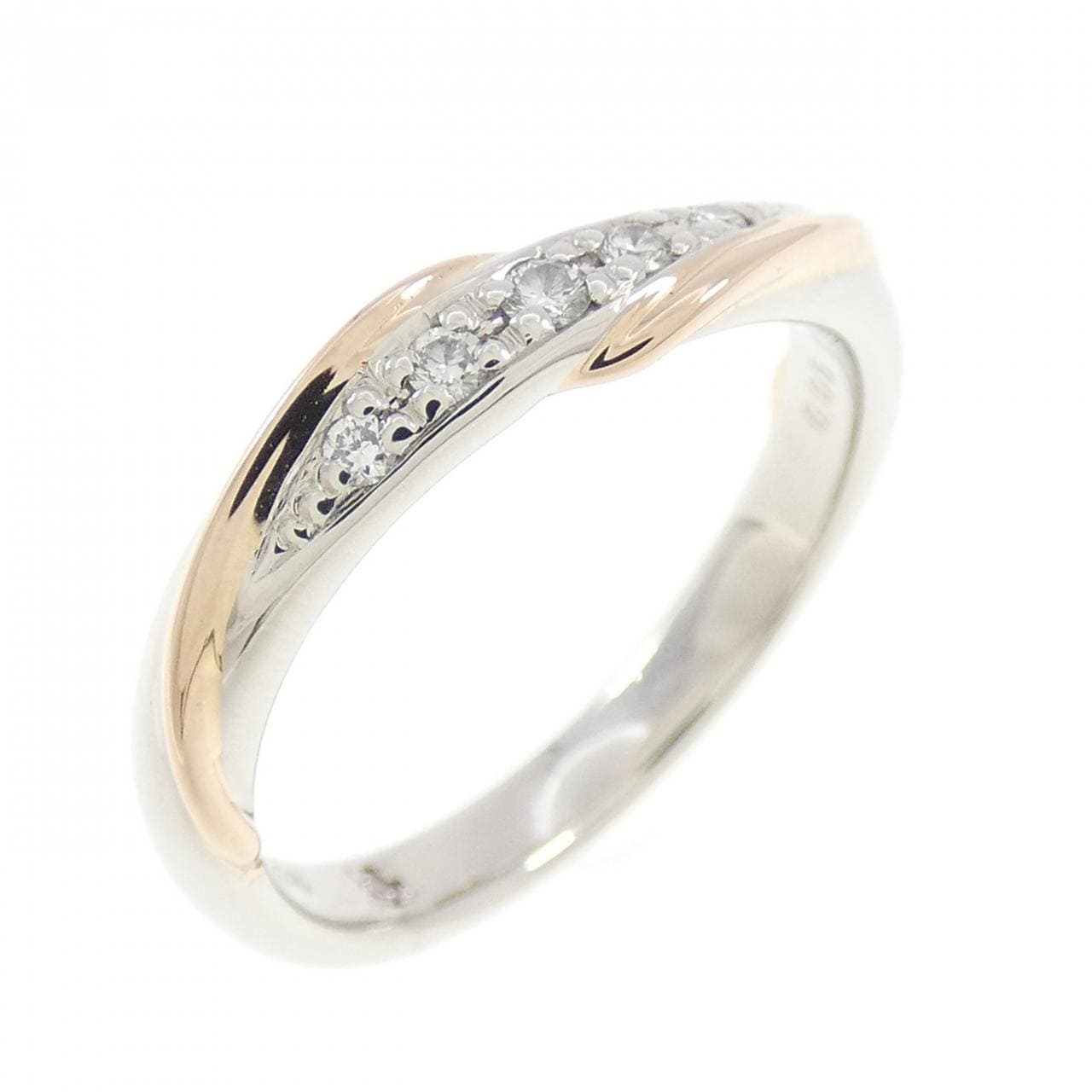 K18PG/PT900 ダイヤモンド リング 0.06CT