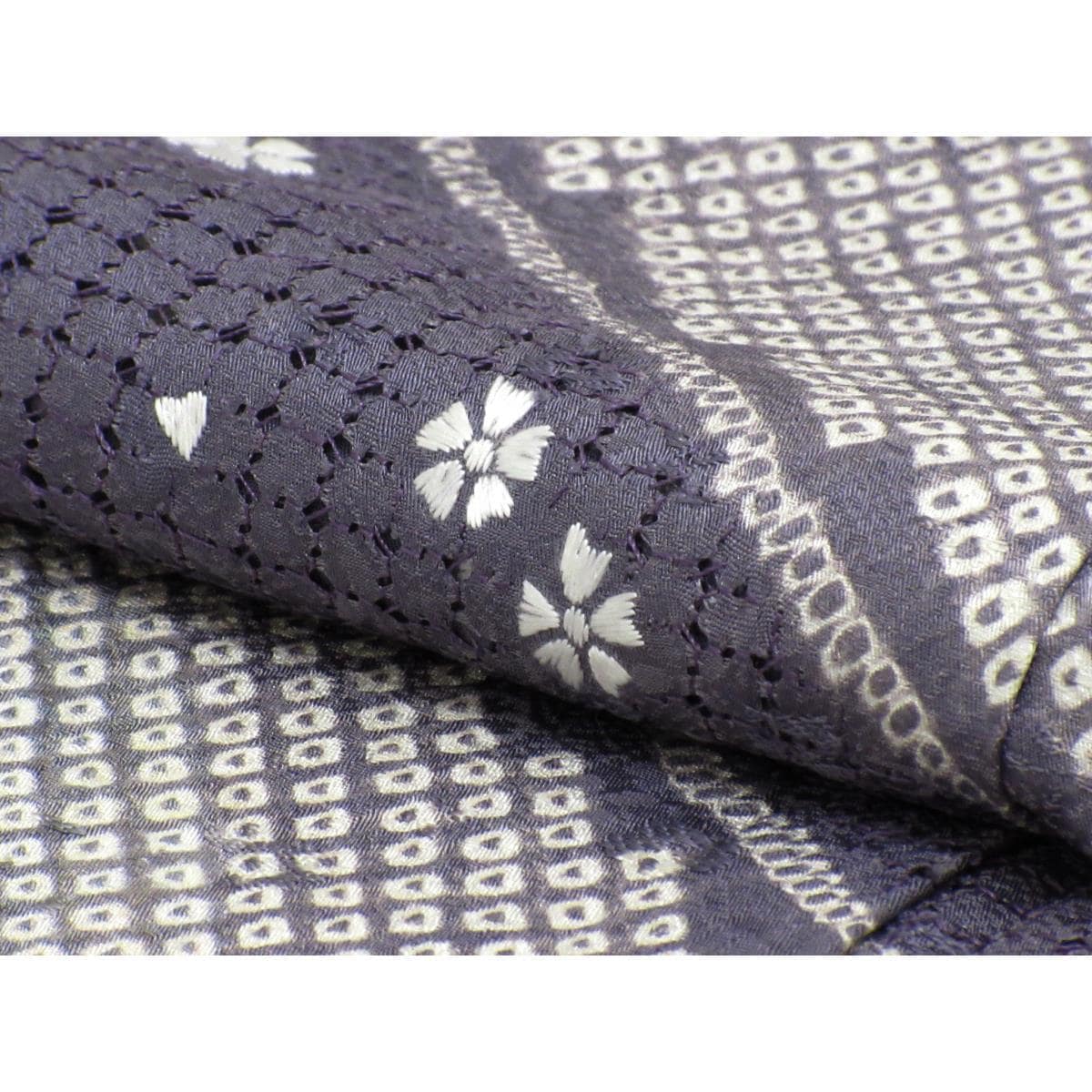 訪問着　総絞り　刺繍加工　身幅Ｌ寸