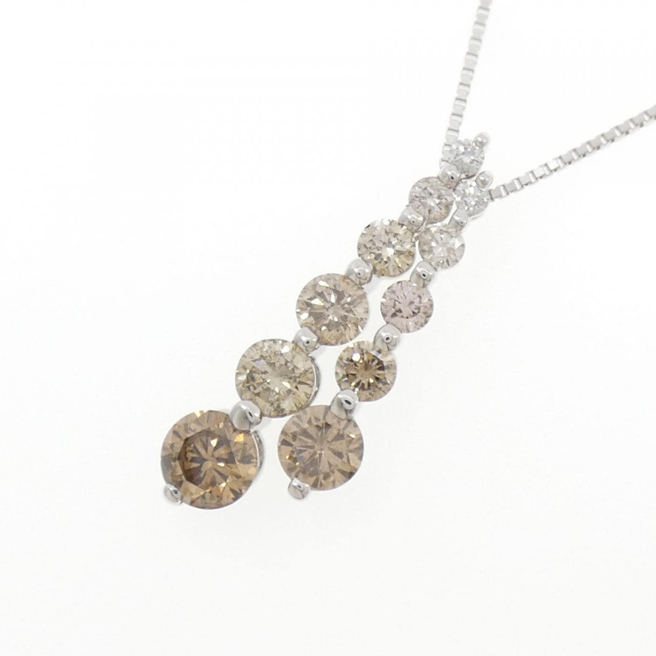 K18WG ダイヤモンド ネックレス 0.38CT