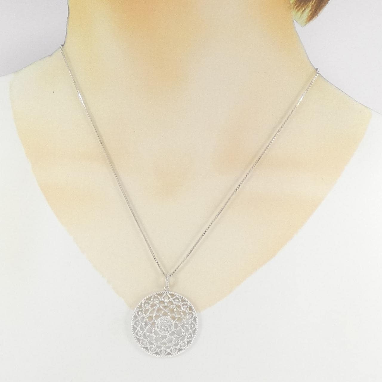 750WG/K18WG ダイヤモンド ネックレス