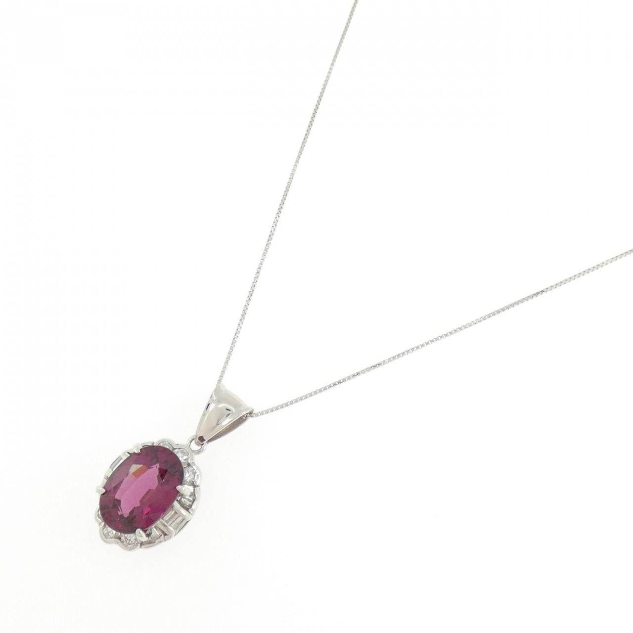 PT900/PT850 ガーネット ネックレス 4.19CT