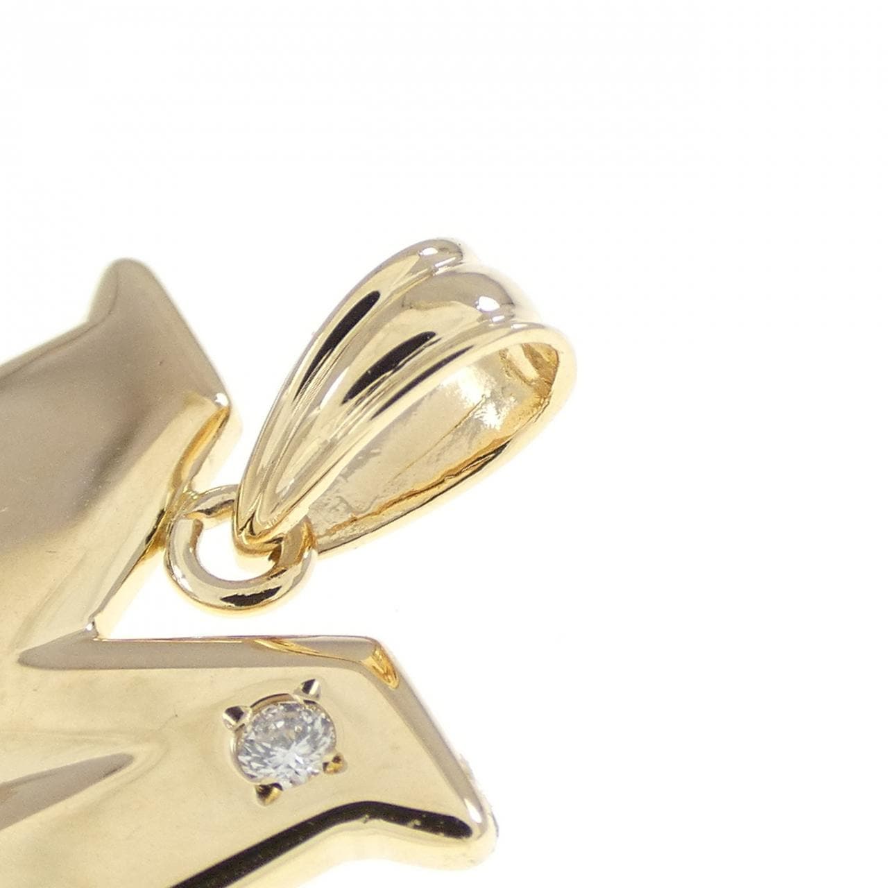 K18YG イニシャルM ダイヤモンド ペンダント 0.02CT