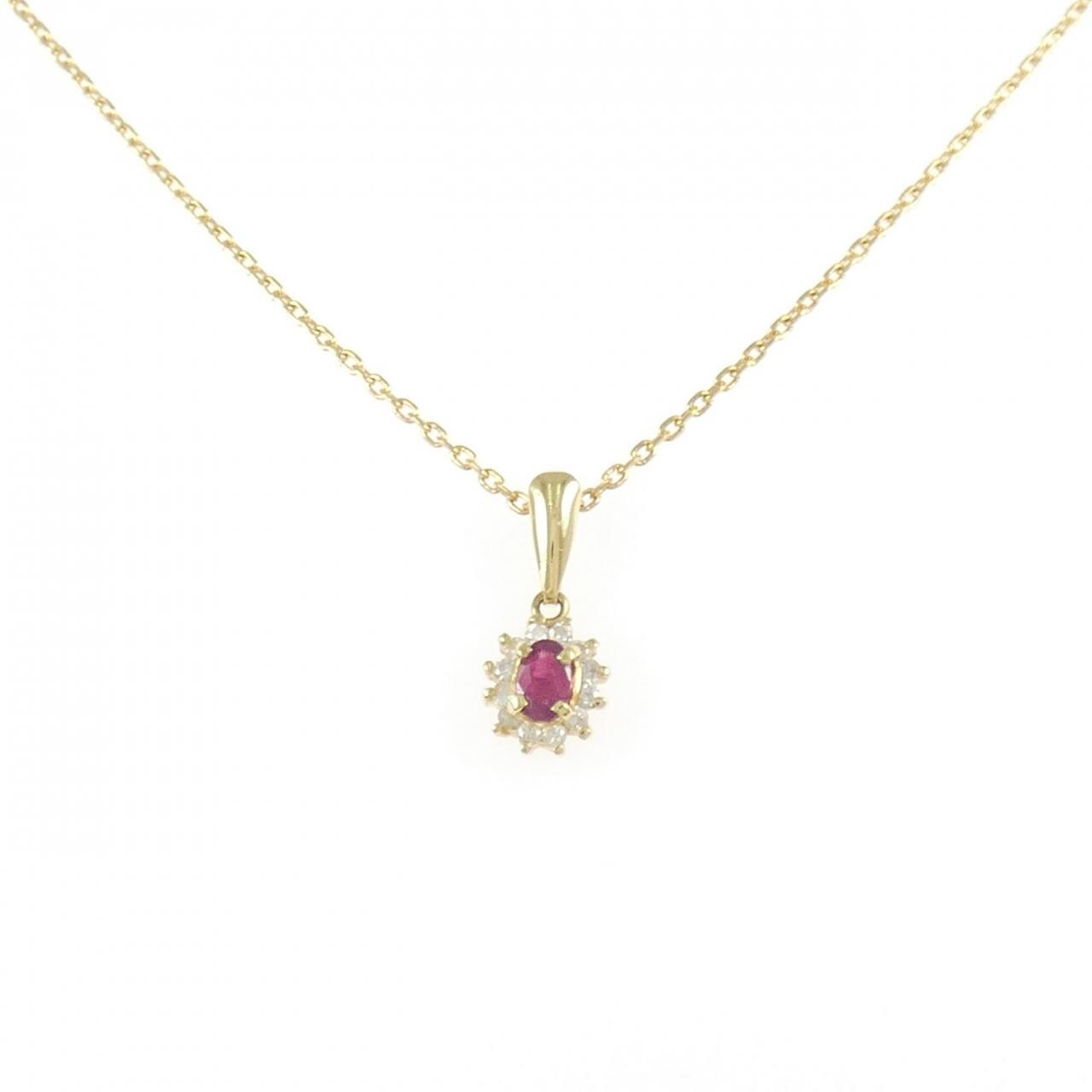 K18YG ルビー ネックレス 0.23CT