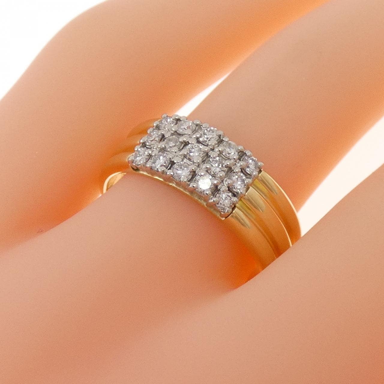 K18YG/Pm900 ダイヤモンド リング 0.38CT