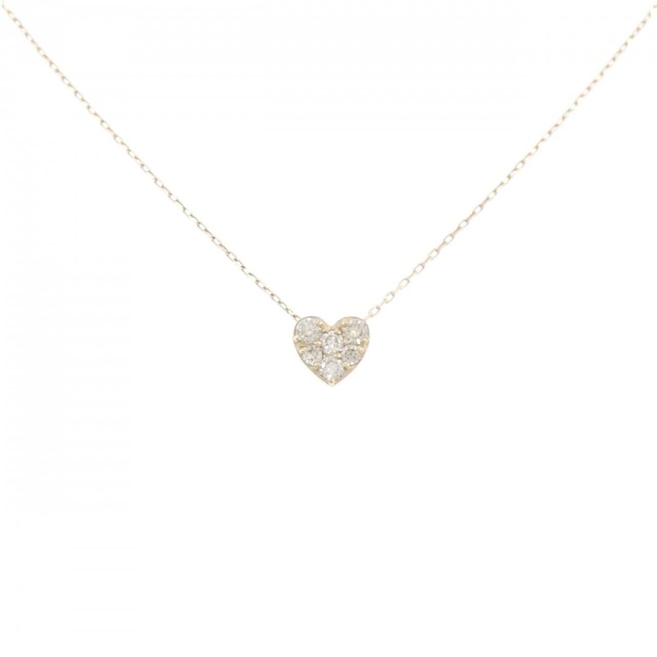 【新品】K10YG ハート ダイヤモンド ネックレス 0.10CT