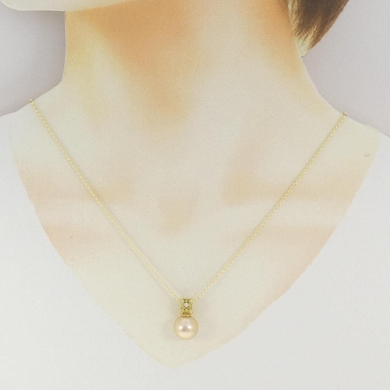 K18YG 白蝶パール ネックレス 10.9mm