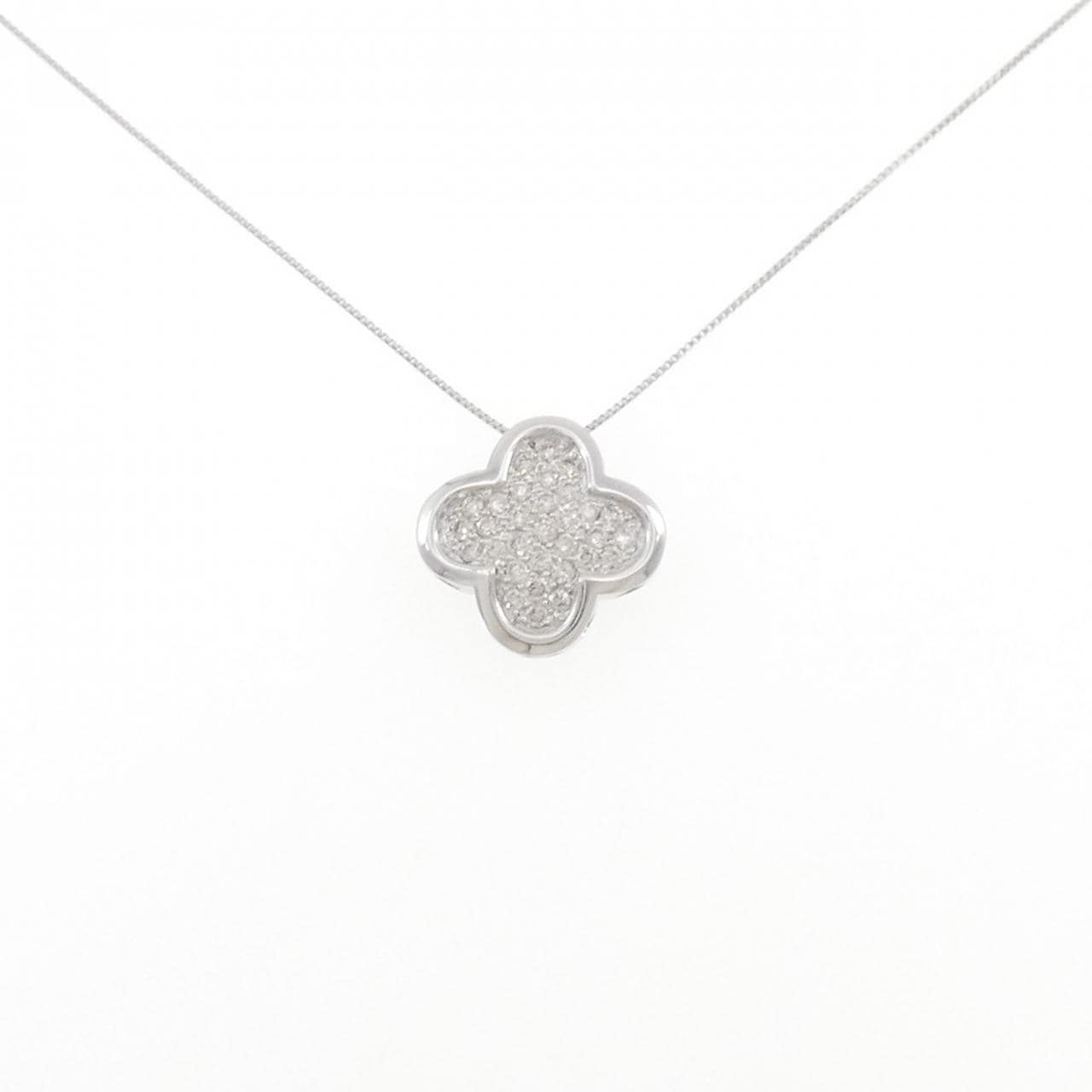 K18WG パヴェ ダイヤモンド ネックレス 0.50CT